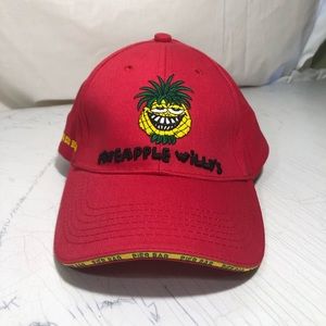 Spring Break Souvinur Hat PineApple Willy's embroidered Pineapple Red Strap Hat